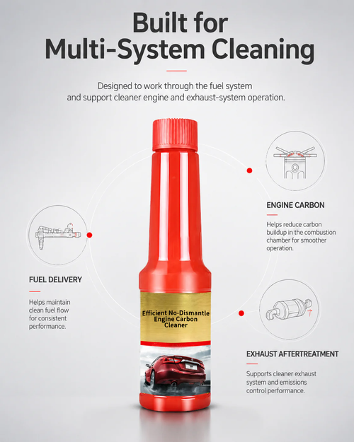 Non-disassembly engine carbon deposit cleaner—removes carbon deposits, restores power, and saves fuel.