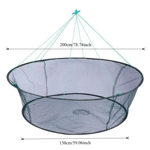 Open folding lifting net, carrying zither, fish bag, round shrimp net, fishing gear, fishing net