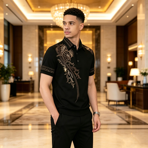 Gold high-end fashion T-shirt