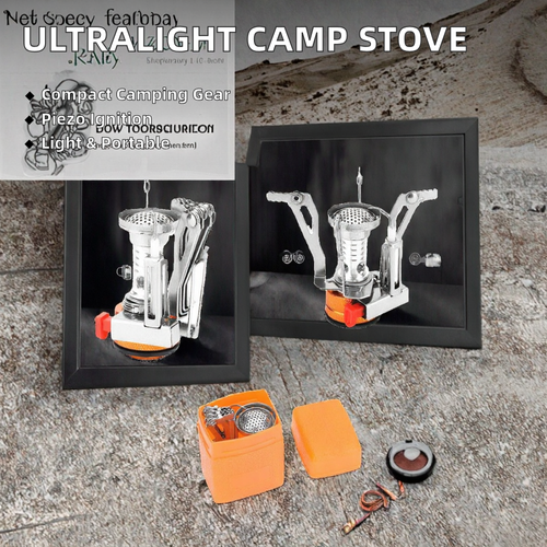 Outdoor picnic camping Integrated mini stove head Portable stove with electronic fire starter Cooktop Cookware for travel