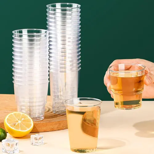 25pcs Hard Aviation Cup Water Cup Food Grade Plastic Wine Glasses Household Thickened Space Cup Wine Cup