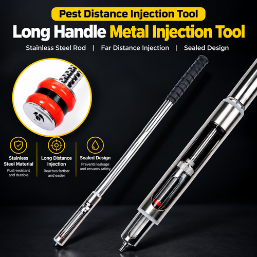 1.4m Anti-Kick Telescopic Syringe with Long Handle for Vaccinating Cattle, Horses, Pigs, and Sheep (Includes 20 Needles)