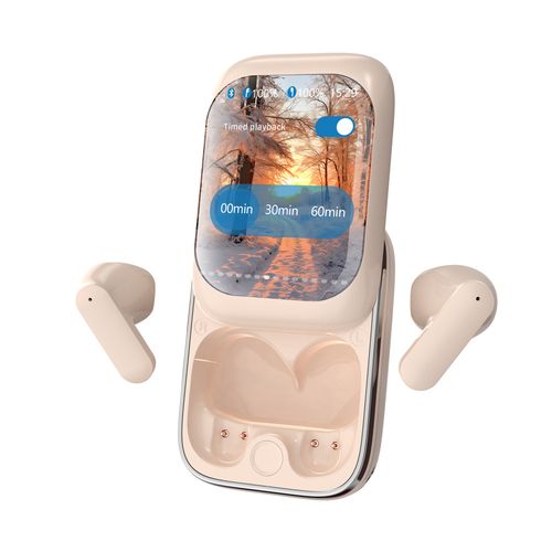 Innovative LCD touch screen dual microphone earphones that can reduce noise, waterproof wireless earphones