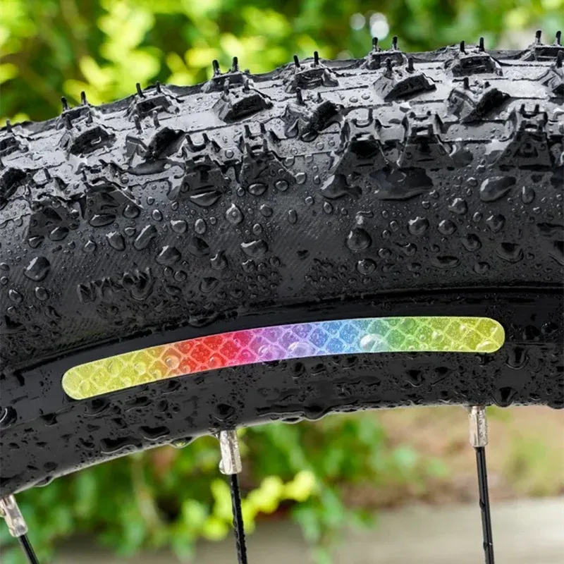 100pcs Bicycle Reflective Sticker for Bike Wheels Rainbow Red White Sticker for Car Motocycle Night Safety Warning Sticker
