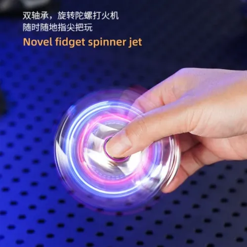 Novel fidget spinner jet creative windproof metal butane gas lighter
