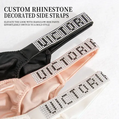 Sexy Low Waist Diamond Ice Silk Women's Underwear Fitness Sport High Split Crossbody Briefs Comfortable Breathable Ladies Pantie
