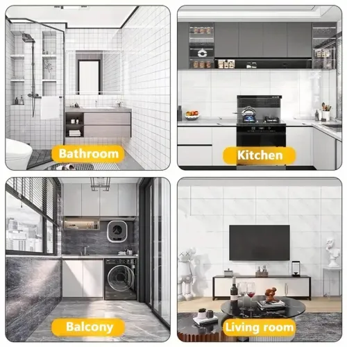 60cm x 300cm Smooth marble contact wall sticker wallpaper self-adhesive detachable