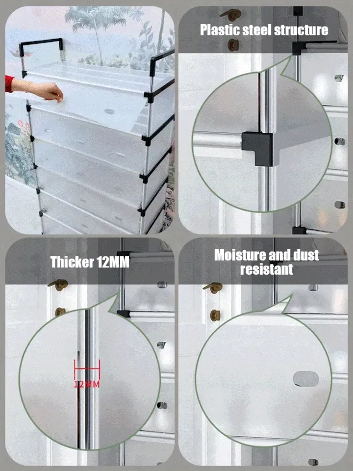 Space-saving multi-layer dustproof shoe rack, multiple layers available