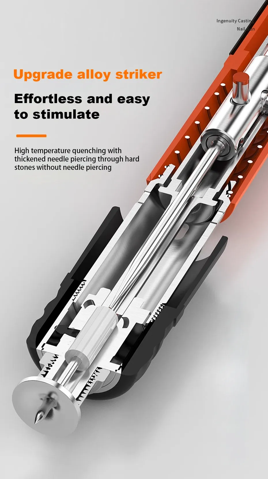 Rivet Gun Tools Steel Nail Gun Silencing Wall Fastener Manual Air Nailer Adjustable Anchor Wire Slotting Device Metalworking