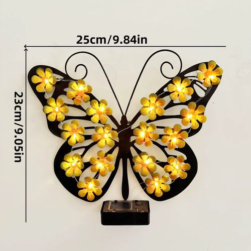Solar outdoor waterproof butterfly wall lamp decorative atmosphere landscape lamp villa garden courtyard lamp