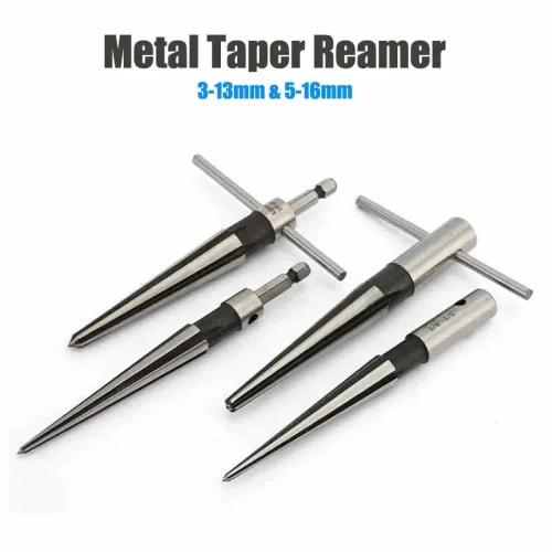 Set of 4 Handheld Taper Reamer Hand Electric Drills for Drilling Cuntersunk Head Chamfering an Reaming Tool Metal Woodwork T-type Reamers