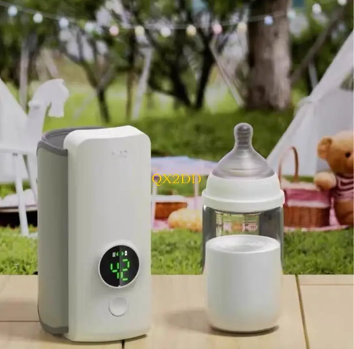 QX2D Baby Bottle Warmer, 6 Gears Even Heating Portable Fast Baby Milk Warmer 4000mAH for Breastmilk