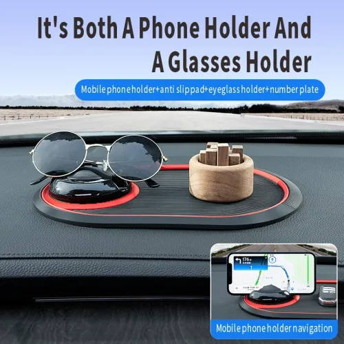 Three in one anti-skid pad for car, center console, car phone number plate display bracket