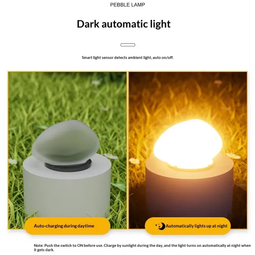 Easy Install Solar Garden Lights OutdoorLEDs IP65 Waterproof Solar Powered Stone Lights for Outdoor Pathway Decoration