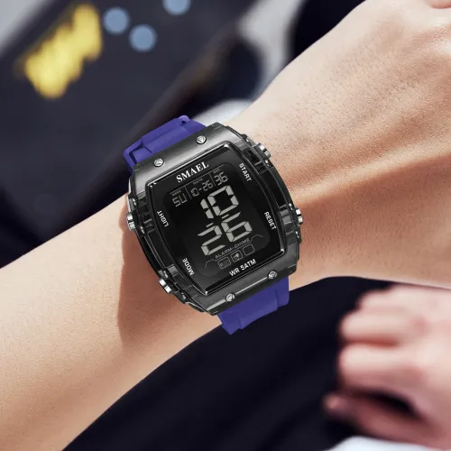 Smael New Watch Fashion 8108 Single Display Square dial Waterproof 5Bar Alarm Shock Resistant For Men Watch
