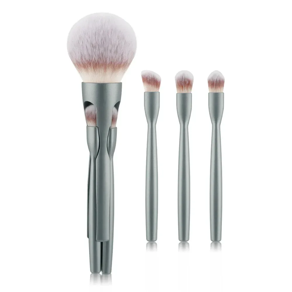 4Pcs 4 in-1 Makeup Brush Set Magnetic Suction Powder Blusher Brush Travel Makeup Brushes Soft Concealer Brush