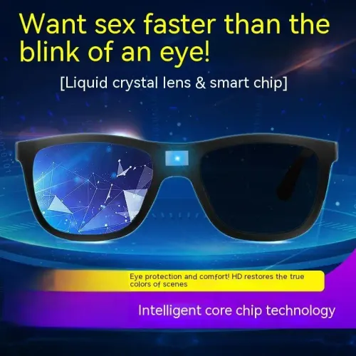 New Technology 0.1s Intelligent Change Color Polarized Sunglasses for Men, LCD Computer Chip Photochromic Sunglasses Anti-UV