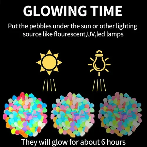 200pcs Colorful luminous garden stone
