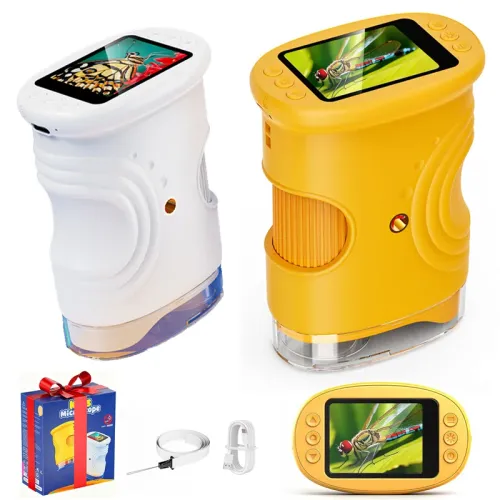 Portable 1000X Handheld Microscope Rechargeable 2.4 Inch Screen Digital Microscopes Mini Exploration Microscopes