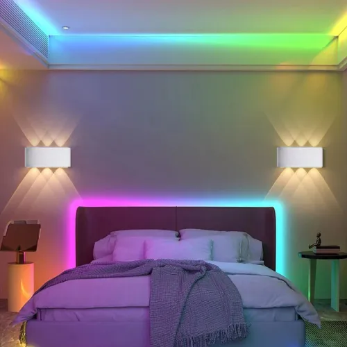 Ambient wall light changes color, WiFi app controls the up and down lights