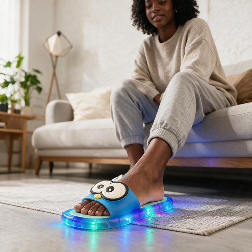 Fun LED-lit slippers (sandals with non-slip transparent soles)