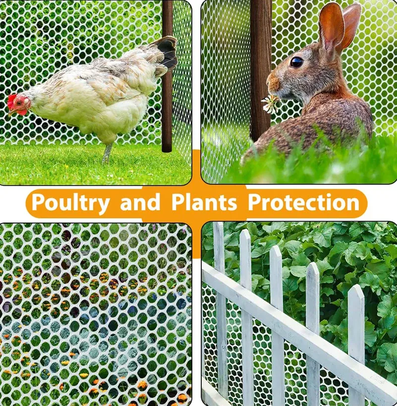 40CM X 300CM 1roll Plastic Mesh Fencing,  Chicken Wire for Garden, Pet Enclosure, Rabbit & Poultry Netting
