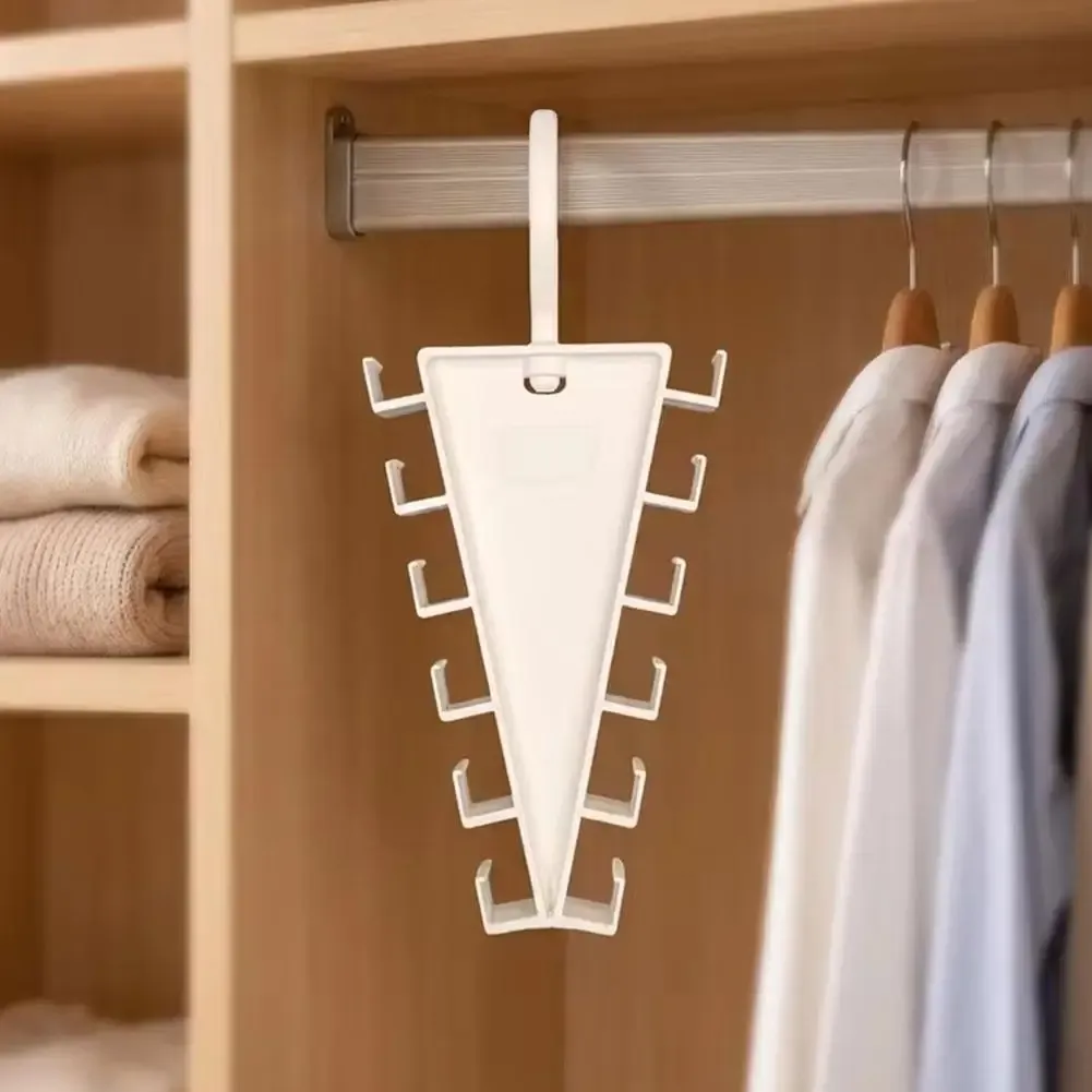 5PCS 12 Hooks V-Shaped Storage Hook Clothes Hanger Organizer 360° Rotatable Wardrobe Space Saving Clothing Rack For School Hats