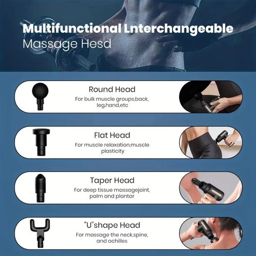 Four replaceable pocket deep tissue massage gun, portable percussion muscle massage gun, ultra-small quiet muscle massage gun