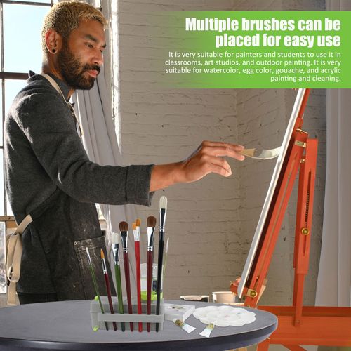Paintbrush and Gouache Washer With Silicone Painting Mat