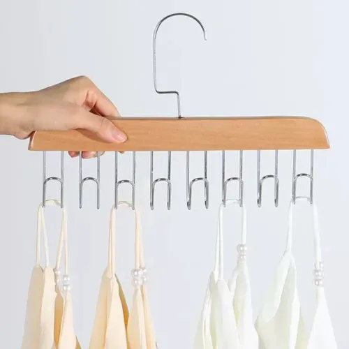 3-Pack 8 Hooks Hanger Multi-functional Wooden Hangers