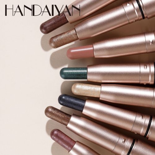 12 color double-ended eye shadow stick set pearlescent matte fine shimmer highlight brightening