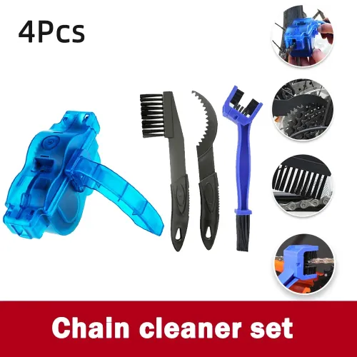 Bicycle Chain Cleaning Tool Kit — 3D Chain Brush & Cleaner, Includes Chain Lubricant, Cycling Accessories