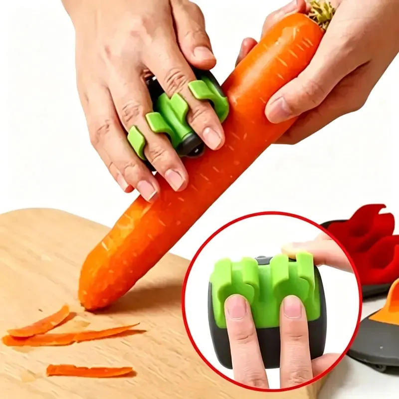 5PCS Stainless Steel Handheld Vegetable Peeler with Rubber Finger Grips Multifunctional Kitchen Tool Accessory Peeler