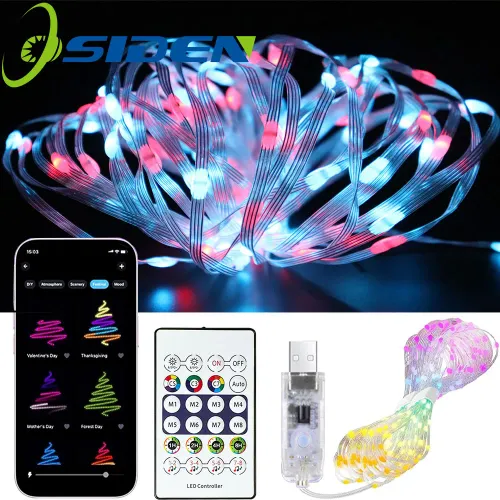 RGBIC Smart String Lights USB Powered Intelligent LED Fairy Lights With APP Control Remote For Indoor Outdoor Festive Decoration