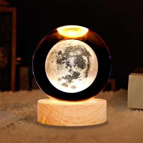 Crystal ball with engraved light