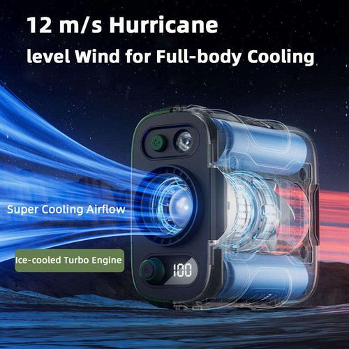 Waist Fan Mini Rechargeable Portable Fan with 10000mAh Power Bank USB Fan Wireless Fan for Sports Outdoor Working