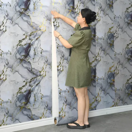 60cm x 300cm Smooth marble contact wall sticker wallpaper self-adhesive detachable