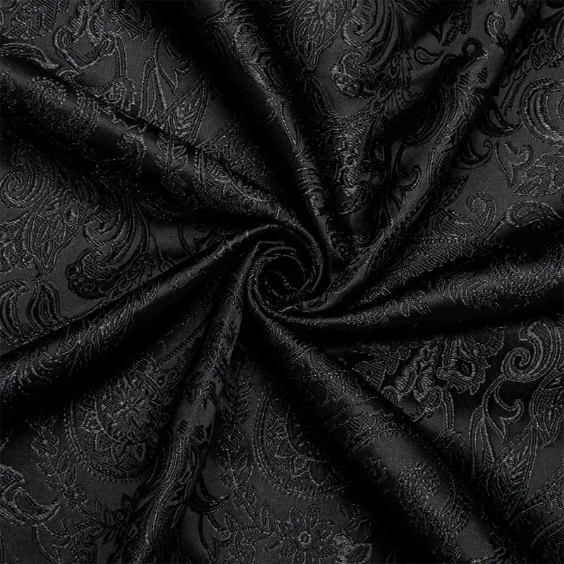 Luxury Purple Paisley Polyester Shirts for Men Long Sleeve Wedding Prom Men Clothing Button Down Collar Social Dress Shirt