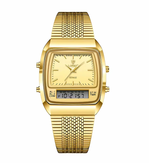 Unisex Luxury Dual-Display Quartz Waterproof Watch
