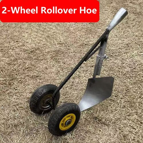 Three-in-one garden land weeding hoe agricultural manual two-wheeled farm tool steel forged digging tool double wheel