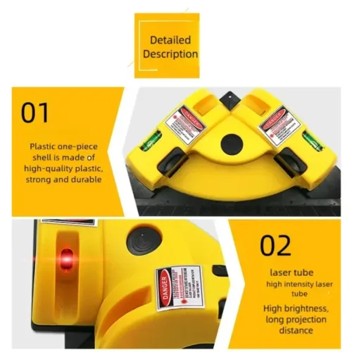 90 Degree Infrared Laser Level Vertical Horizontal Line for Floor Tiling Accurate Measurement