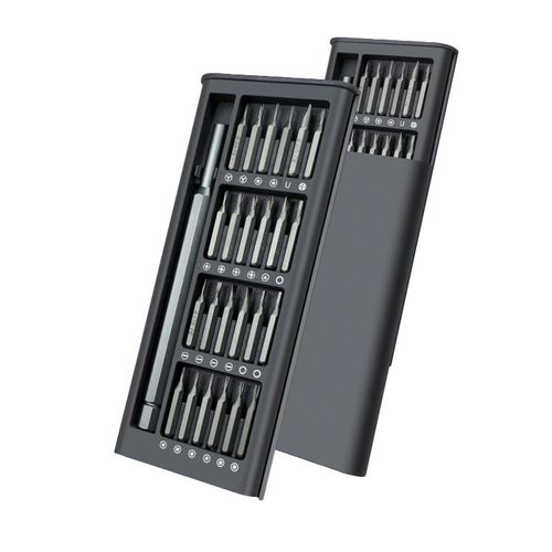 24-in-1 Magnetic Precision Screwdriver Bit Set ABS Case Multi Laptop Phone Pouch Repair Tool Kit Aluminum Handle
