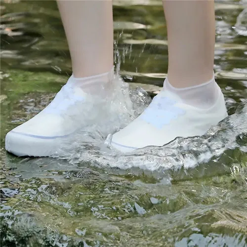 3 Pairs Rubber Rain Boot Overshoes For Outdoor Use, Silicone Waterproof Shoe Covers, Rainy Day Shoe Cover, Reusable Non-Slip Rain
