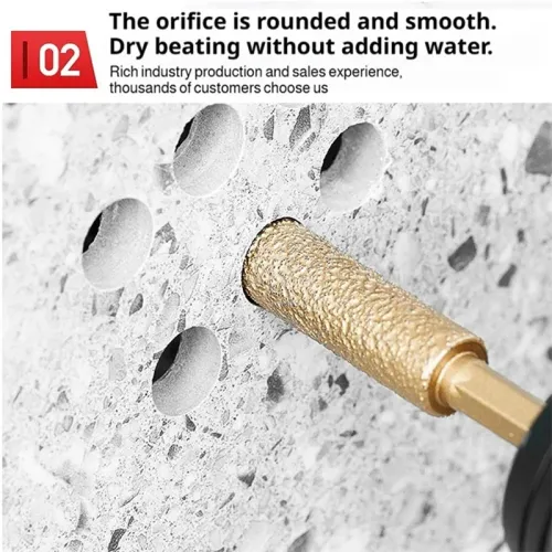 5PCS Diamond Brazed Rotary Burrs  Hex Shank Drill Bits Diamond Head Reamer For Metal Ceramic Stone Grinding