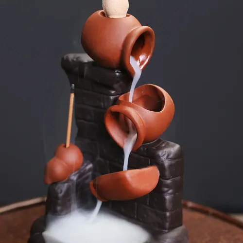 Ceramic Reflux Incense Home Decor Aromatherapy Incense Creative Moon Mountain Flowing Water Decorative Ornaments Home Decor