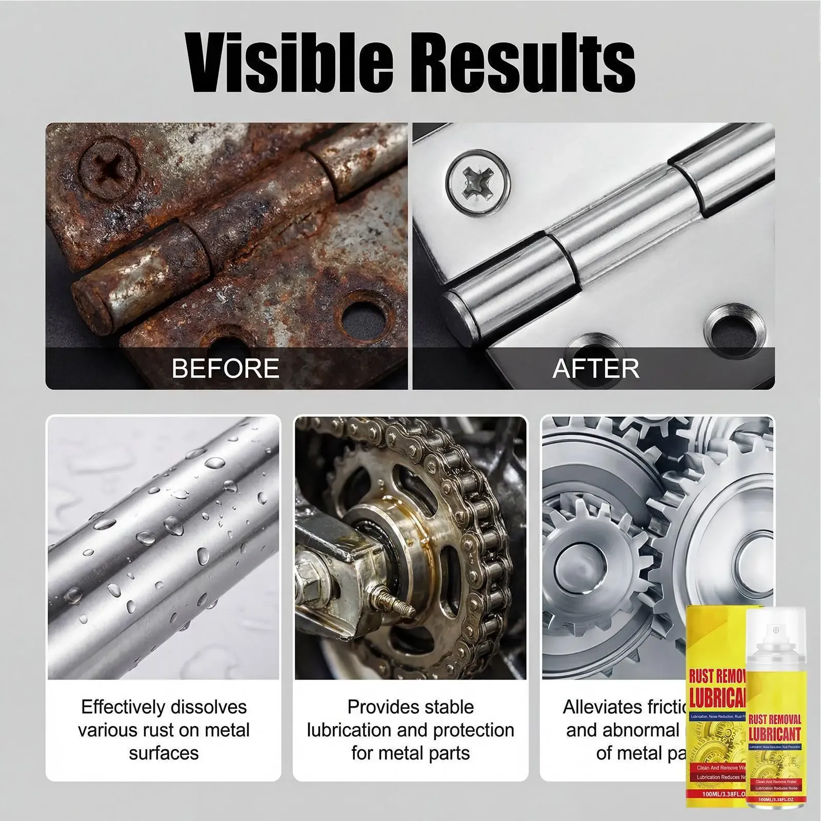Rust Converter 100ml Cleaner Spray For Rust Heavy Duty Iron Converter For Bathroom Shower Sink Automotive Garage Bike Marine