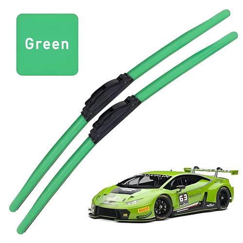 A Pair of Colourful Silent Windshield Wipers - Easy to install quick-release clip, Durable and Wear-resistant Stylish Design for Clear, Quiet Drives!