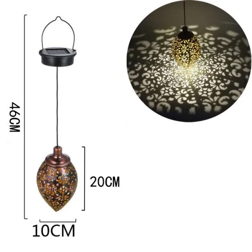 Water Drop Shaped Outdoor Solar Projection Light Waterproof Hollowed-out Design for Garden Patio Stair Landscape Balcony