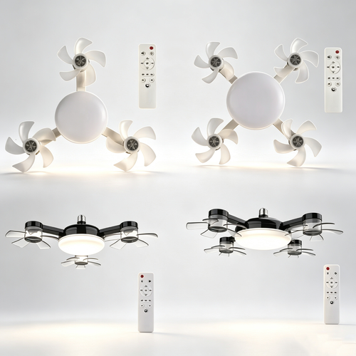 2026 New Remote Control Unmanned Aerial Fan Light Bulb for Home Use