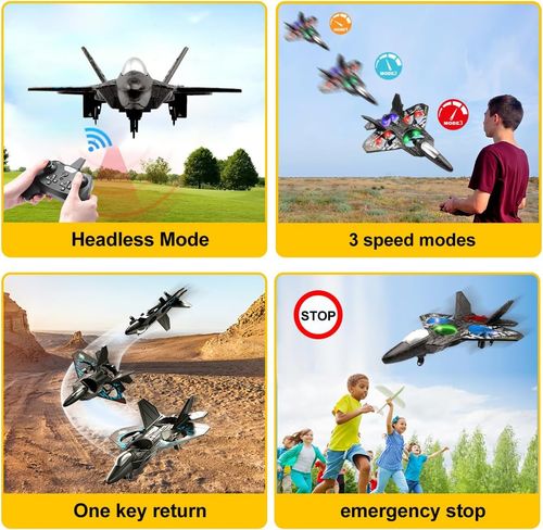 RC Helicopter Plane 2.4Ghz Remote Control F22 Jet Fighter Airplane Quadcopter